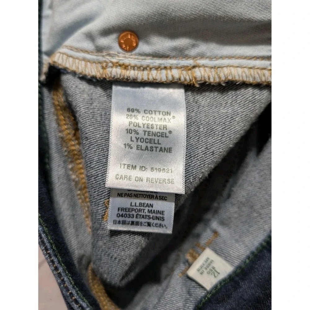 L.L.Bean BeanFlex Bootcut Jeans Womens 12‎ Regular Dark Wash Stretch Denim